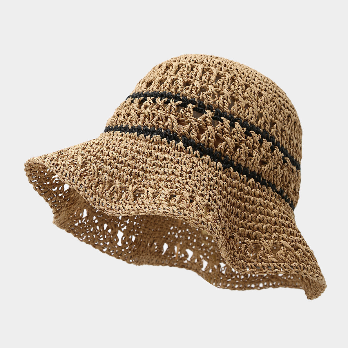 Crocheted Breathable Straw Bucket Hat