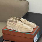 Tassel Buckle Leather Loafers