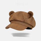 Bear Ears Suede Fleece Hat