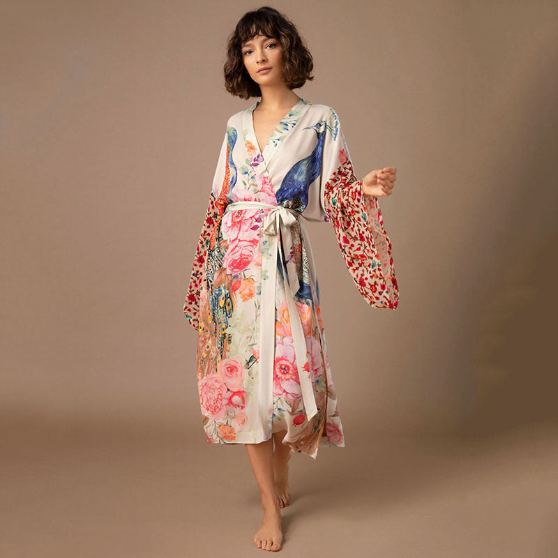 Peacock Print Bikini Cover-up