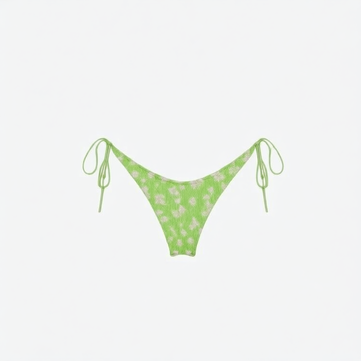 Print Pleated Bikini Swimsuit