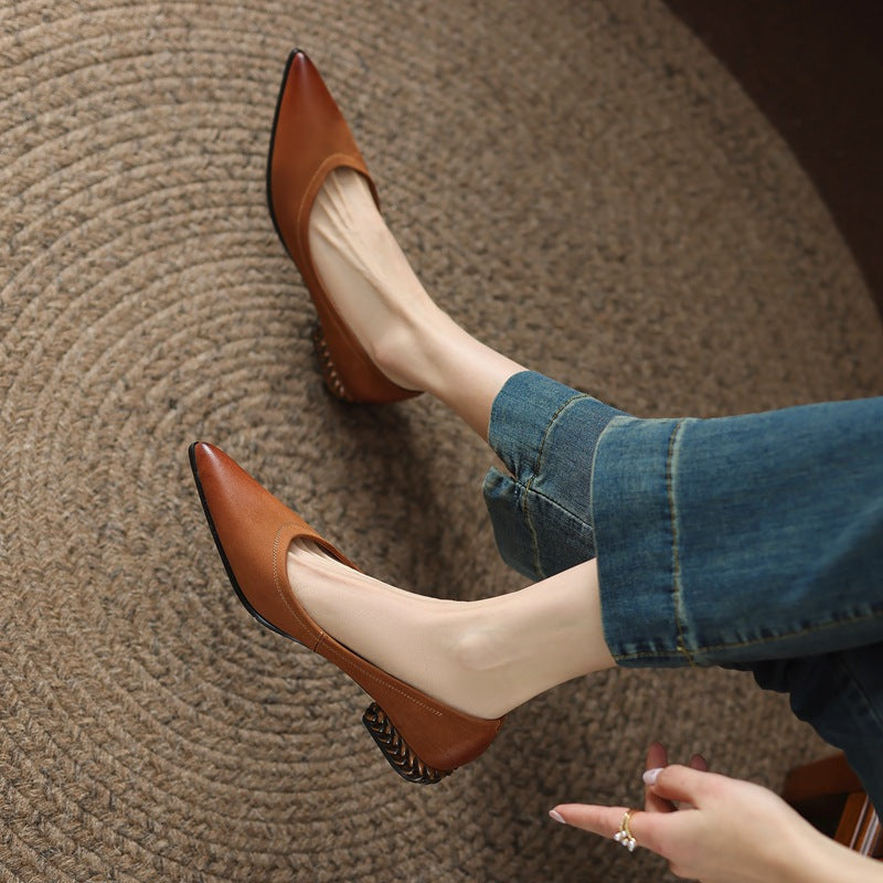 Retro Rub Pointed Toe Flats