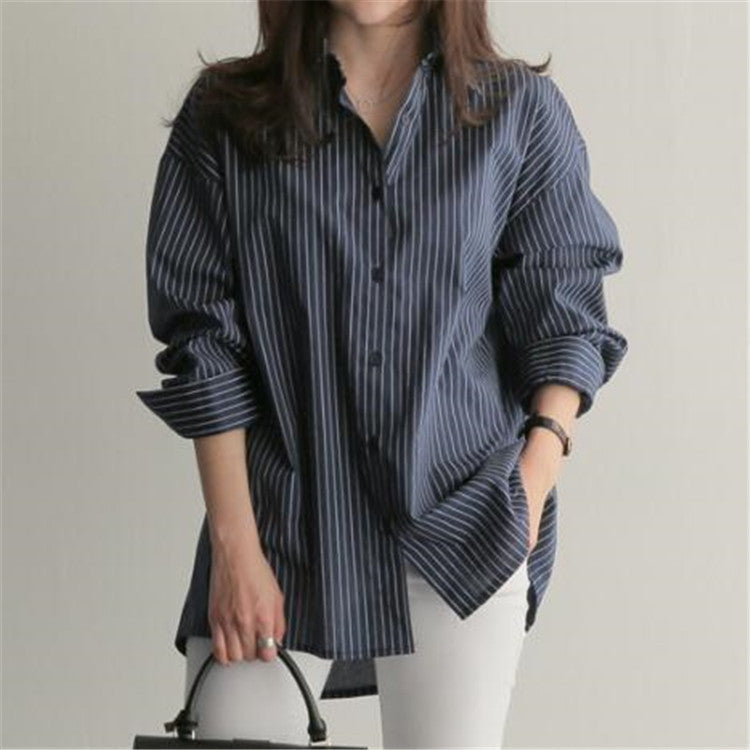Vertical Stripes BF Long Sleeved Shirt