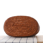 Beaded Shoulder Strap Seaside Straw Bag