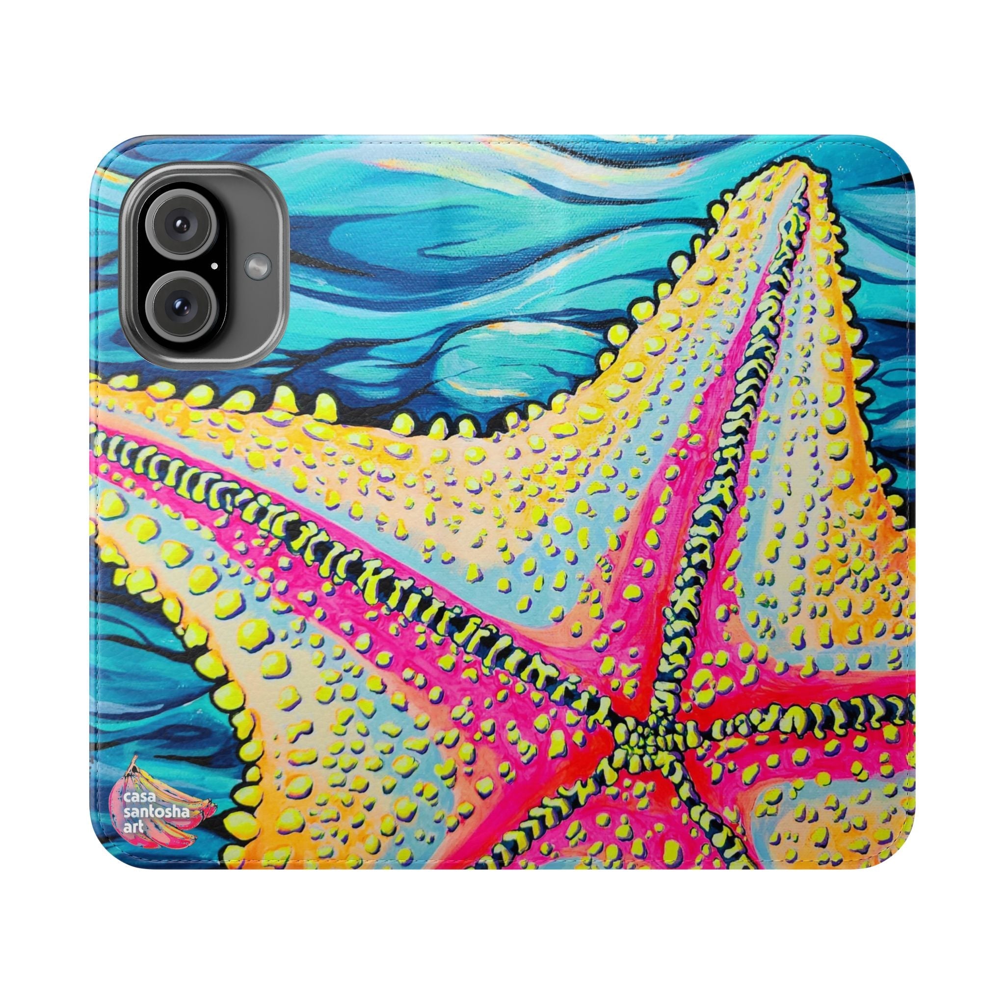 Starfish Beach Bocas Flip Phone Case – Wallet Cover with Card Slots