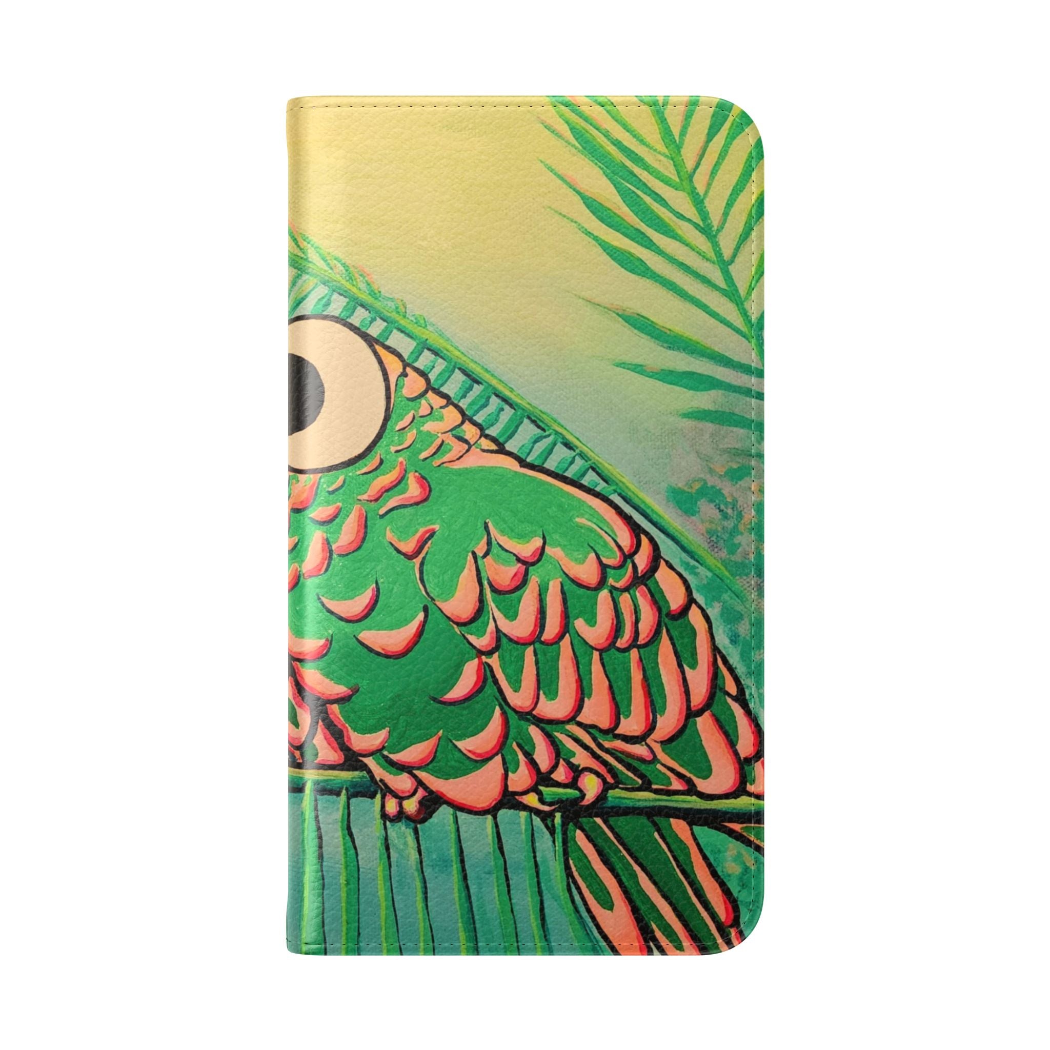 Chatty Cyclops Parrots Flip Phone Case – Wallet Cover with Card Slots