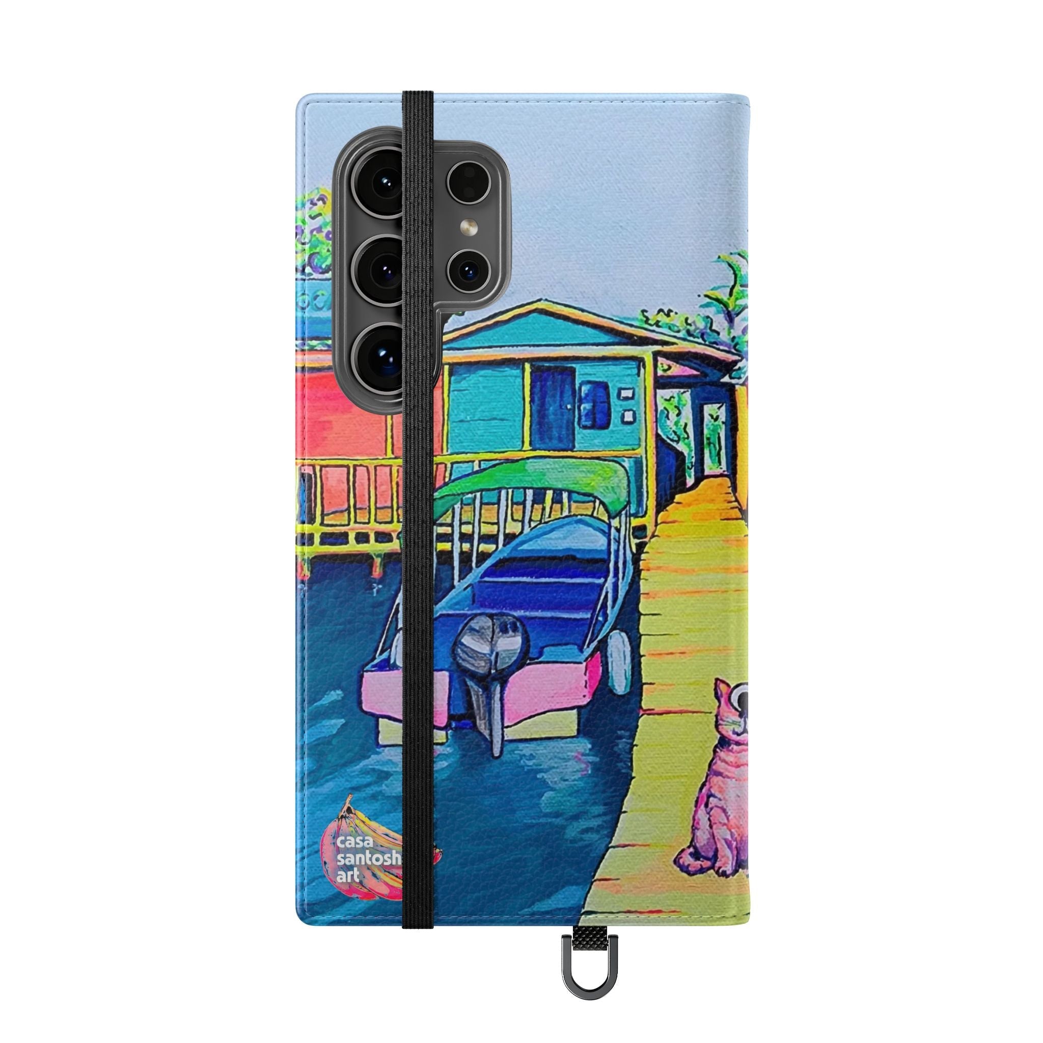 Cyclops Cat and Dog in Bocas Flip Phone Case – Wallet Cover with Card Slots