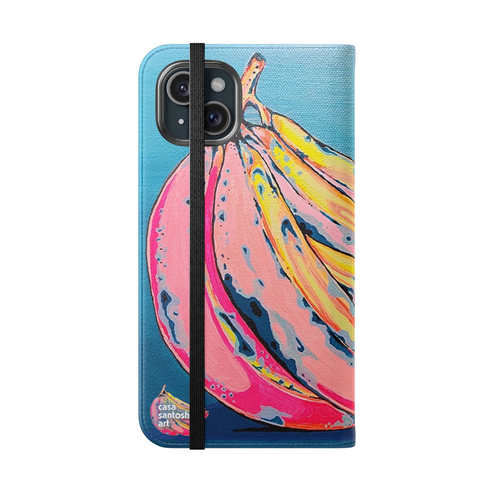 Neon Bananas Flip Phone Case – Wallet Cover with Card Slots