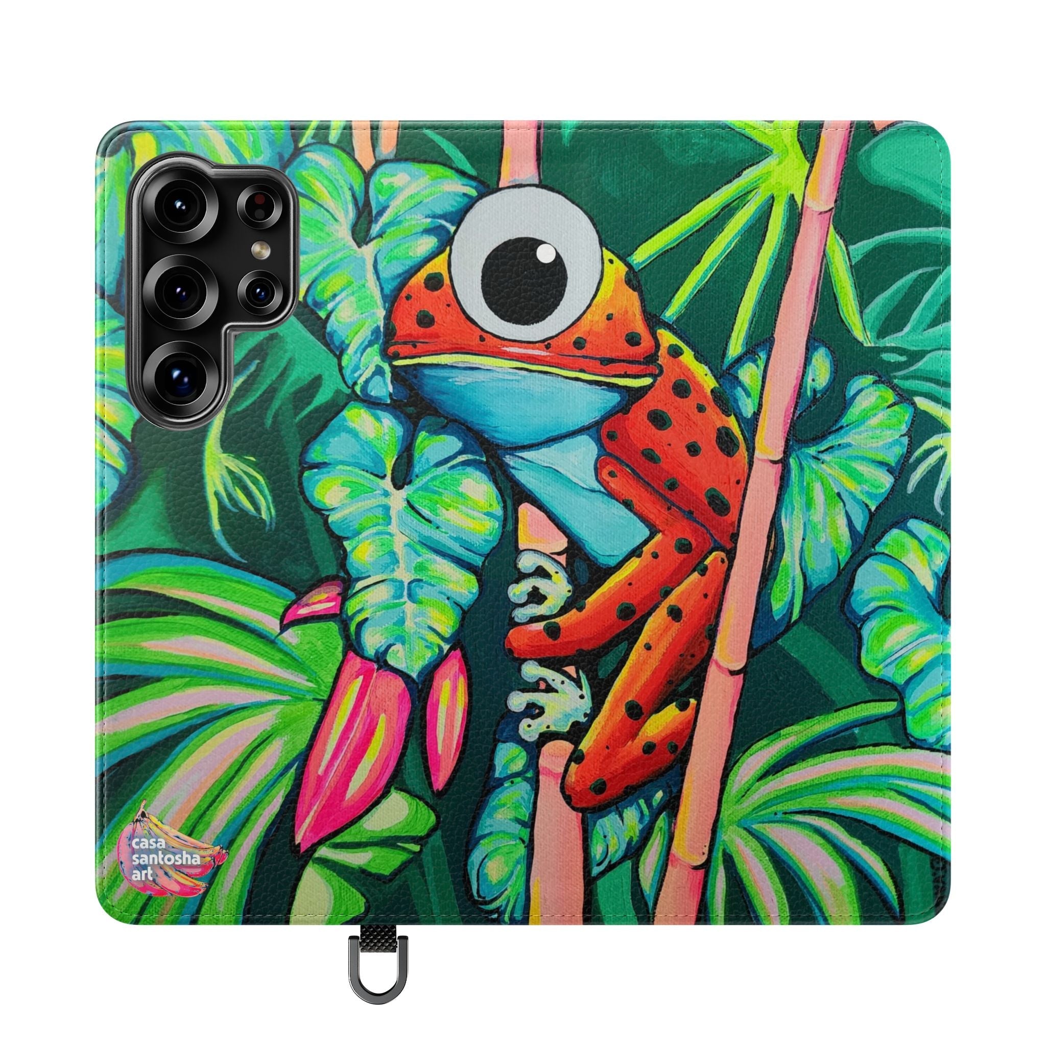 Cyclops Red Frog Flip Phone Case – Wallet Cover with Card Slots