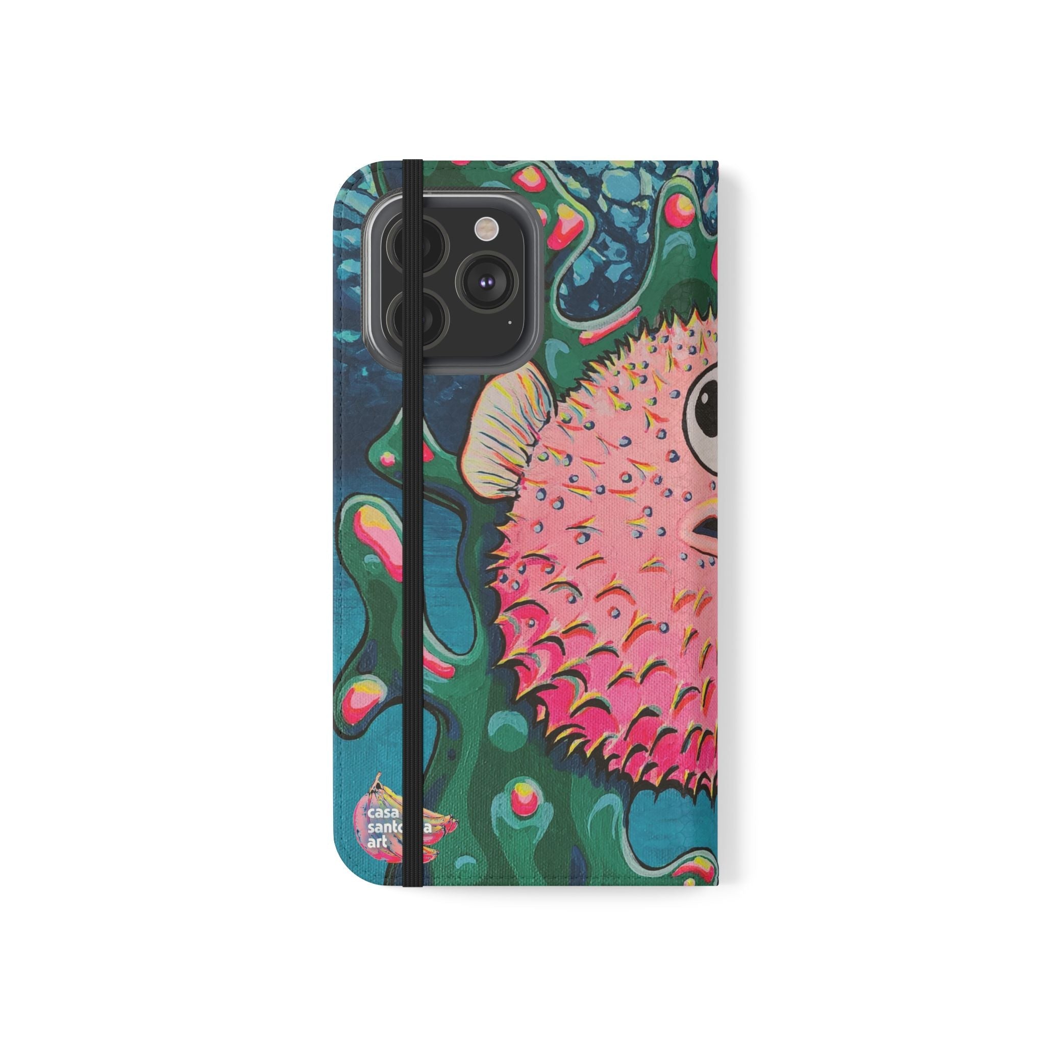 Cyclops Pufferfish Flip Phone Case – Wallet Cover with Card Slots