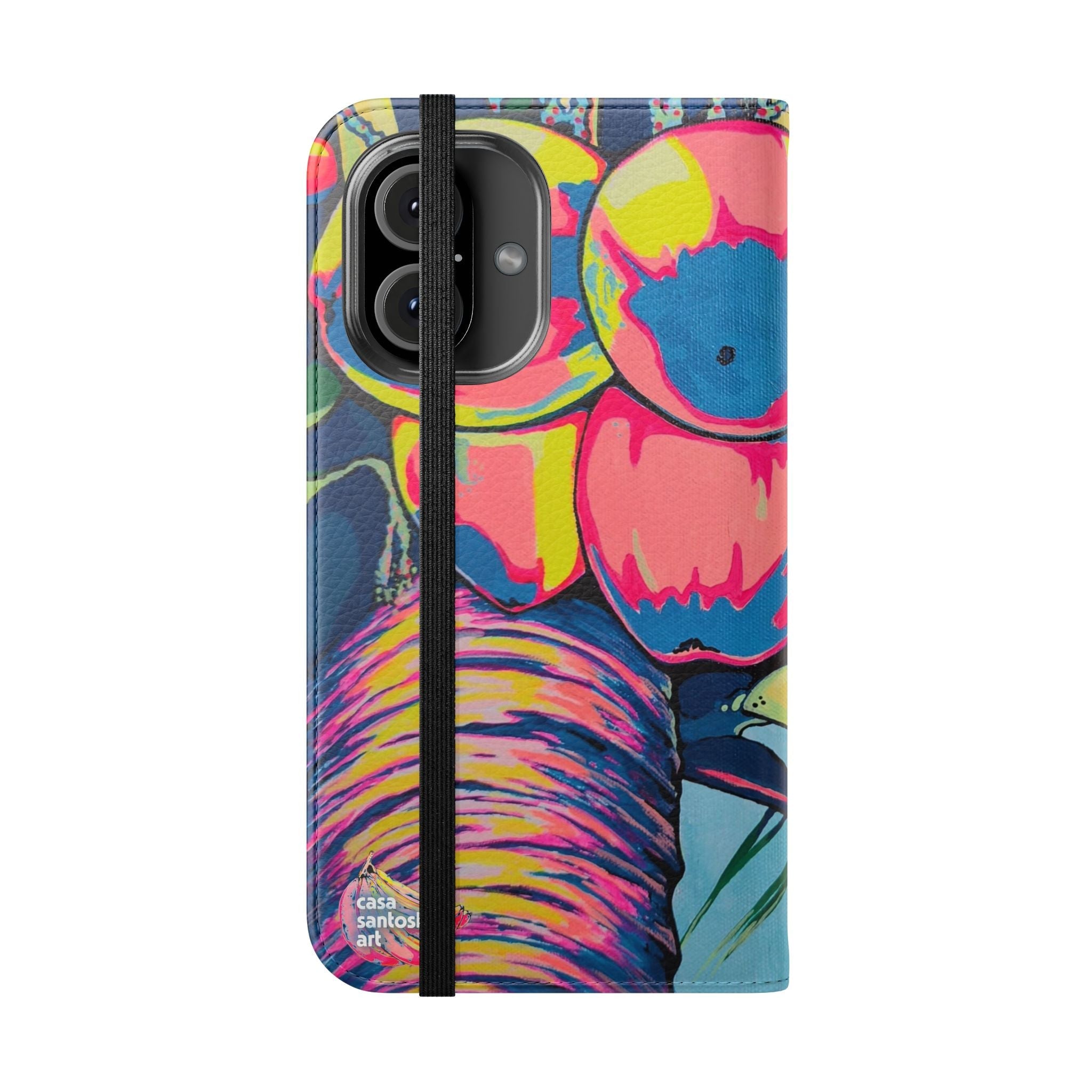 Neon Coconuts Flip Phone Case – Wallet Cover with Card Slots