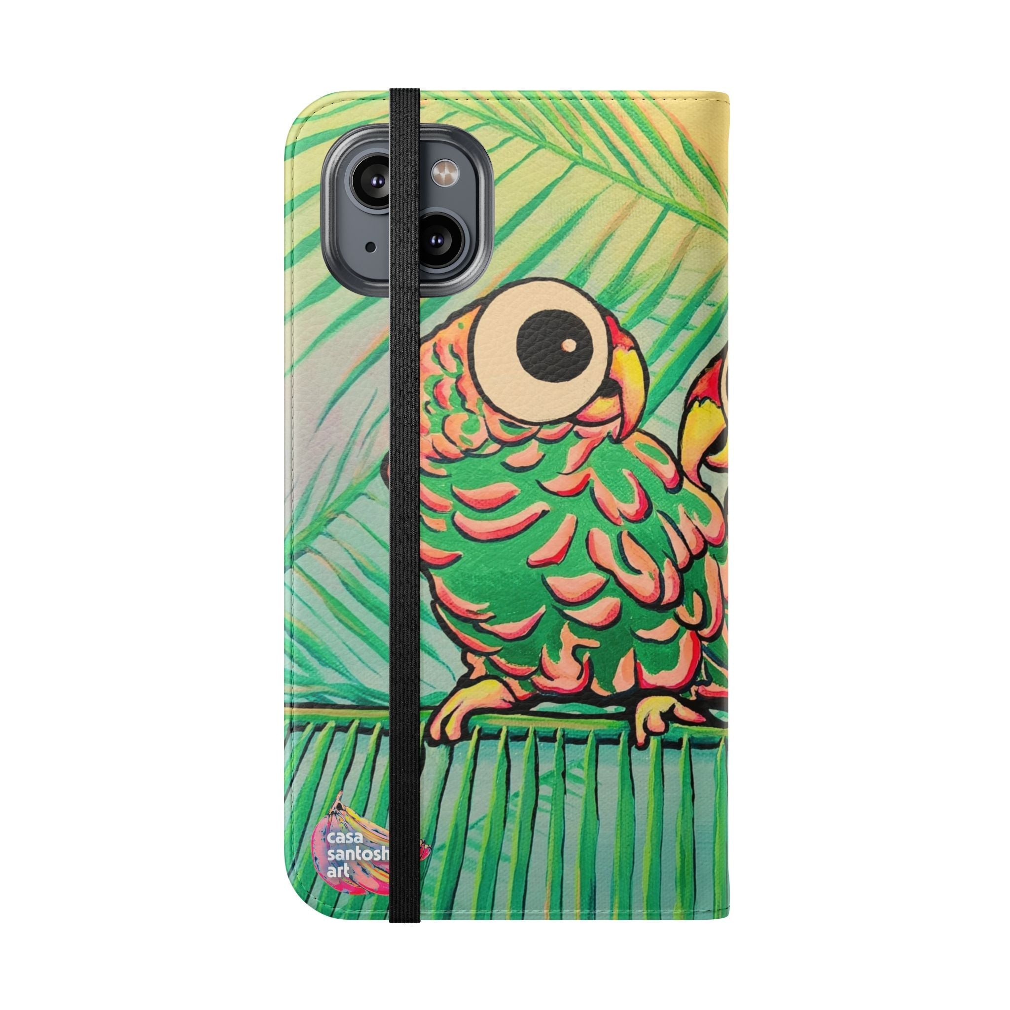 Chatty Cyclops Parrots Flip Phone Case – Wallet Cover with Card Slots