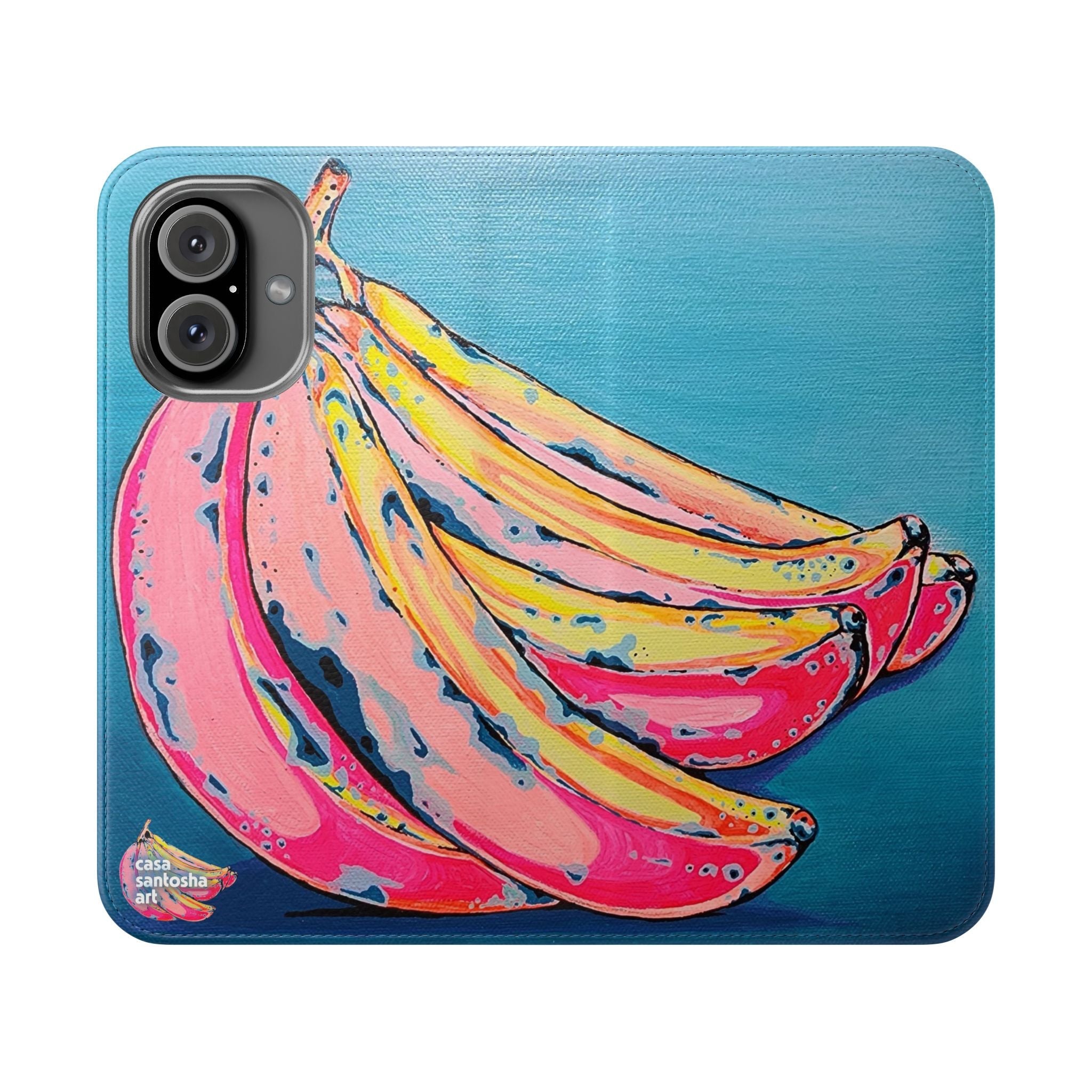 Neon Bananas Flip Phone Case – Wallet Cover with Card Slots