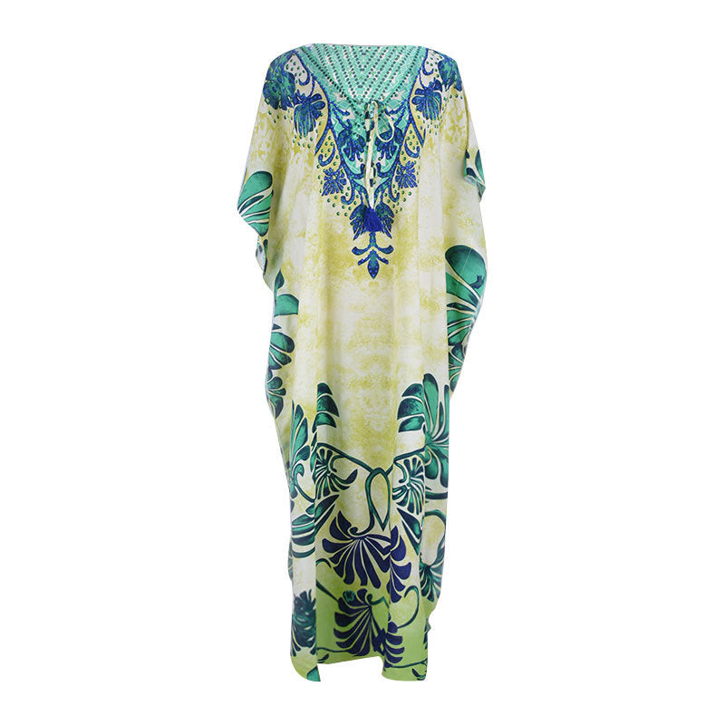 Flower Printed Vacation Bikini Cover Up