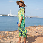 Flower Printed Vacation Bikini Cover Up