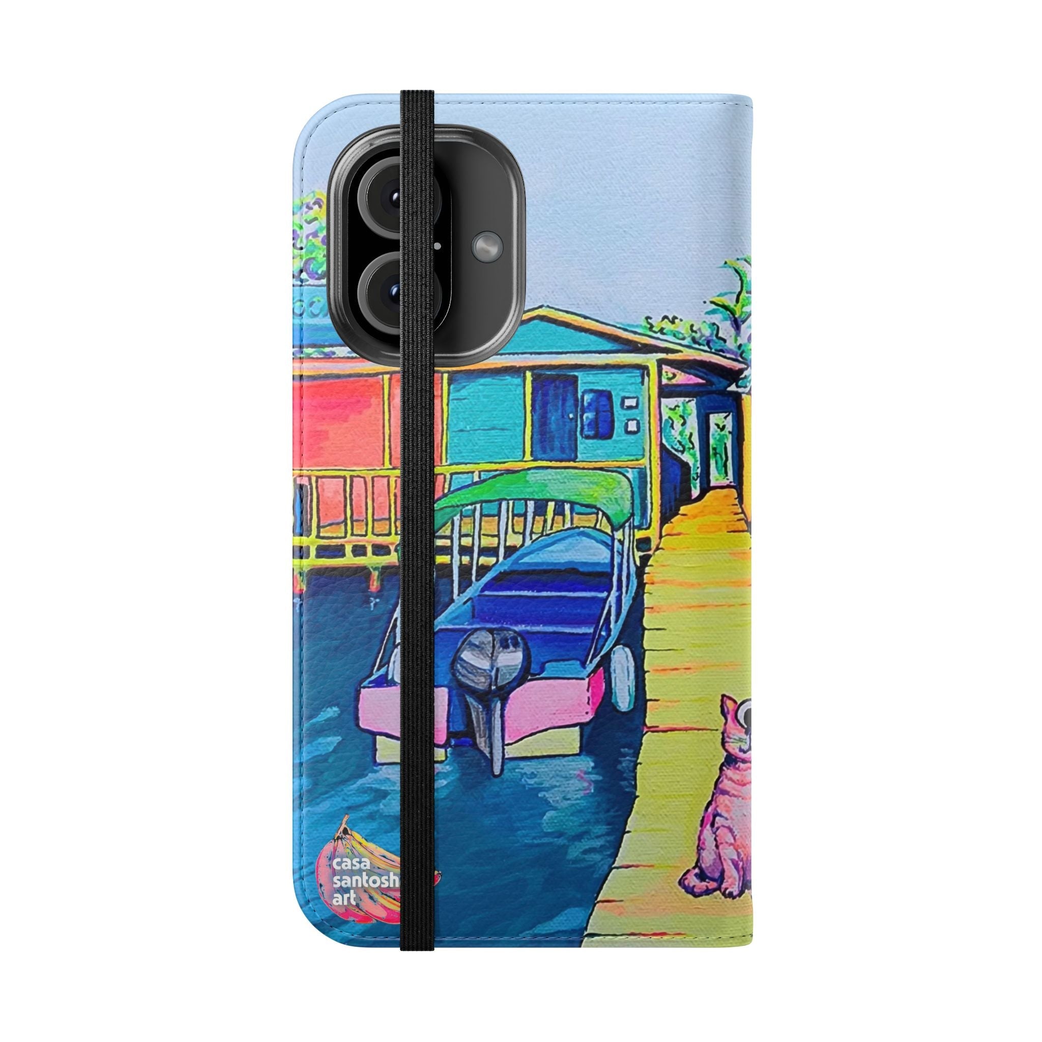 Cyclops Cat and Dog in Bocas Flip Phone Case – Wallet Cover with Card Slots