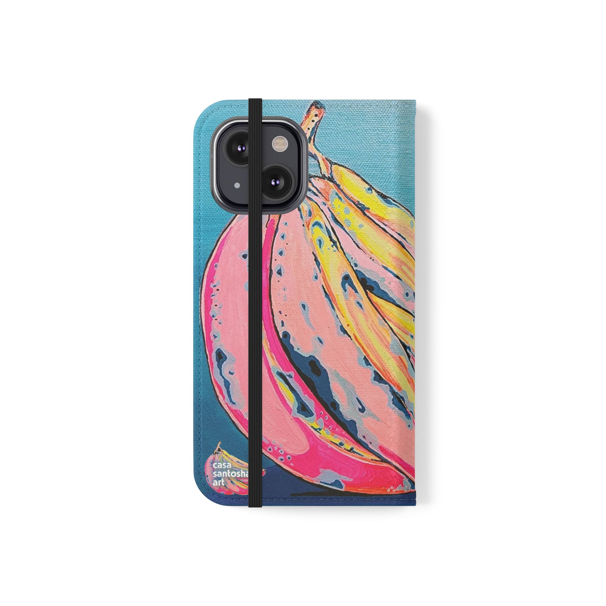 Neon Bananas Flip Phone Case – Wallet Cover with Card Slots