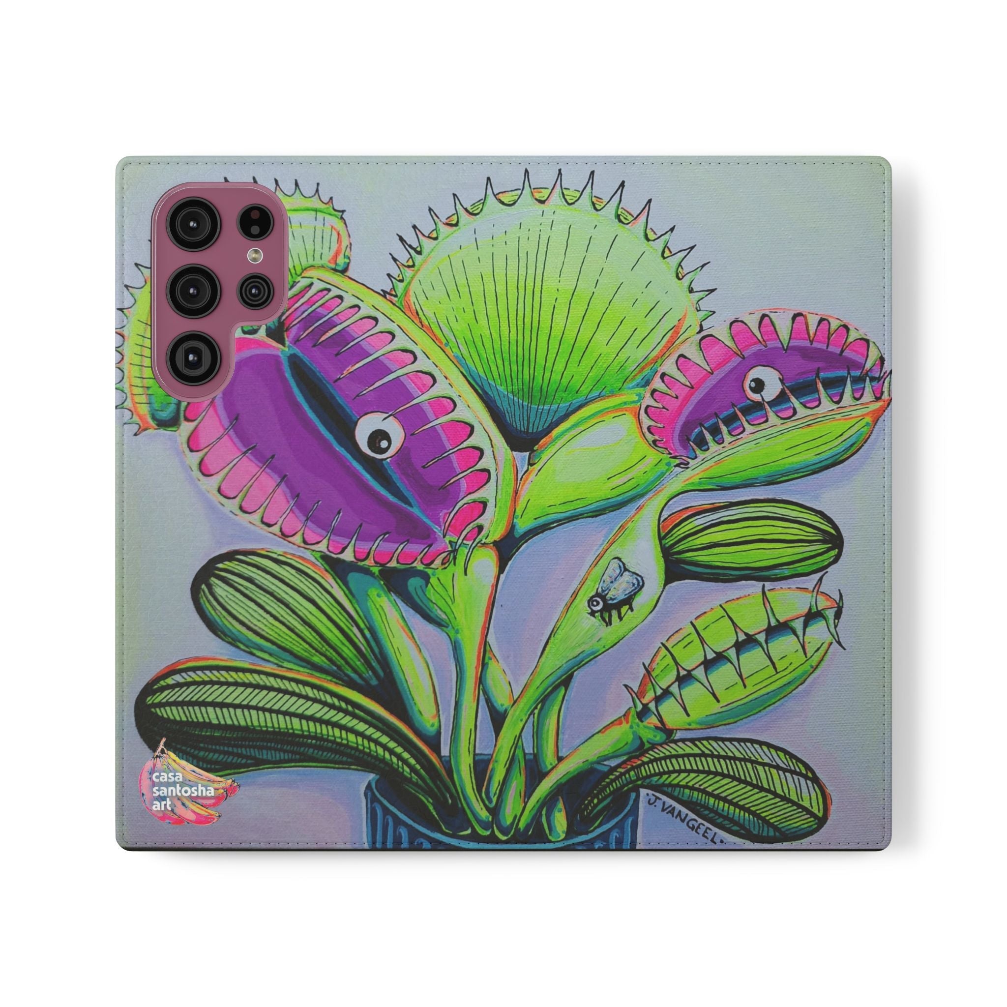 Cyclops Venus Fly Trap Flip Phone Case – Wallet Cover with Card Slots