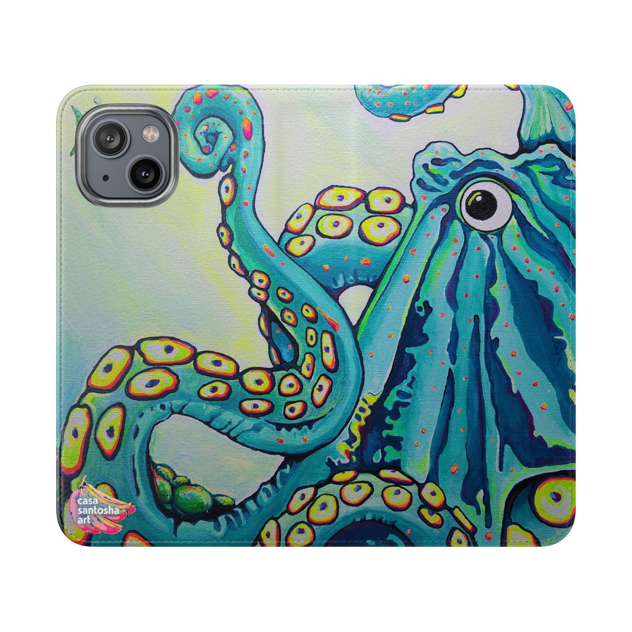 Cyclops Octopus Flip Phone Case – Wallet Cover with Card Slots