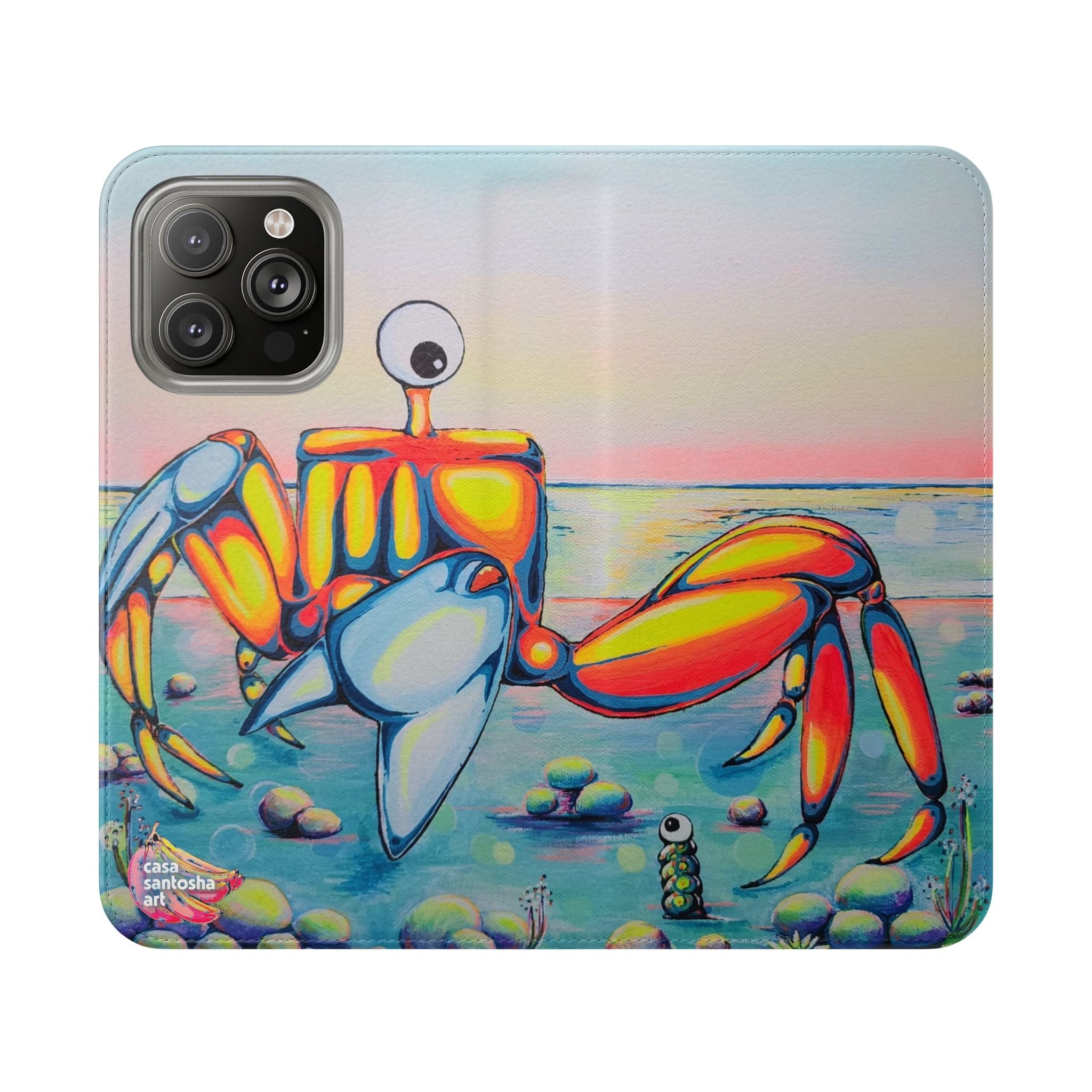 Cyclops Crab Flip Phone Case – Wallet Cover with Card Slots