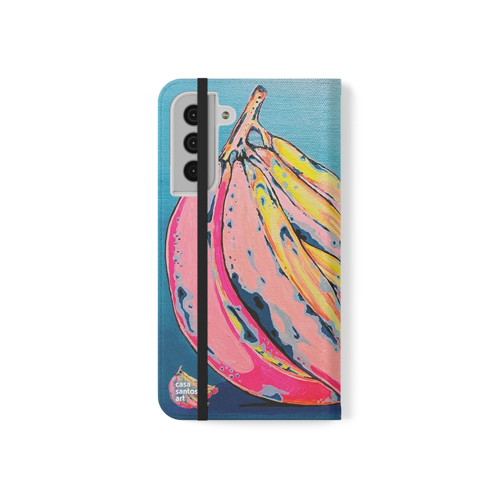 Neon Bananas Flip Phone Case – Wallet Cover with Card Slots