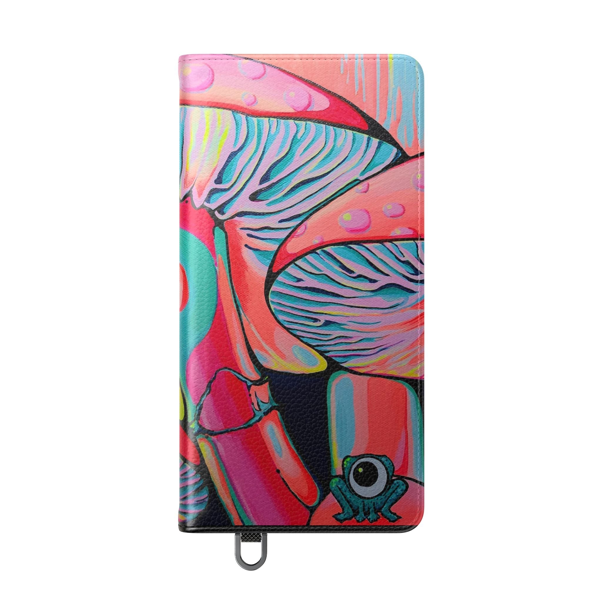 Trippy Mushrooms Flip Phone Case – Wallet Cover with Card Slots