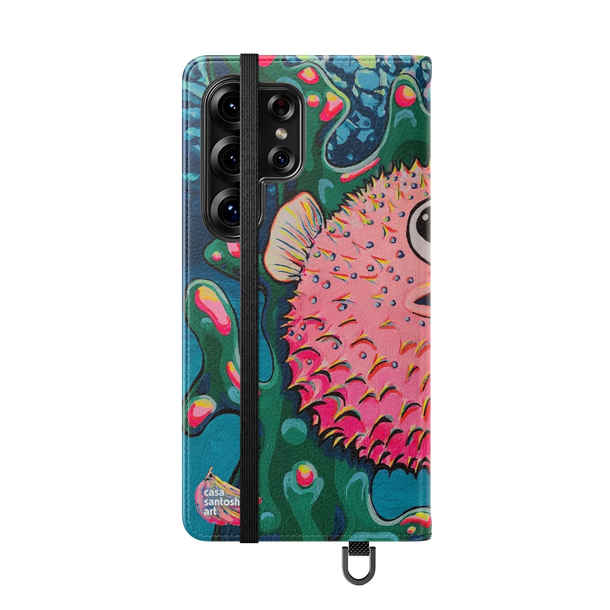 Cyclops Pufferfish Flip Phone Case – Wallet Cover with Card Slots