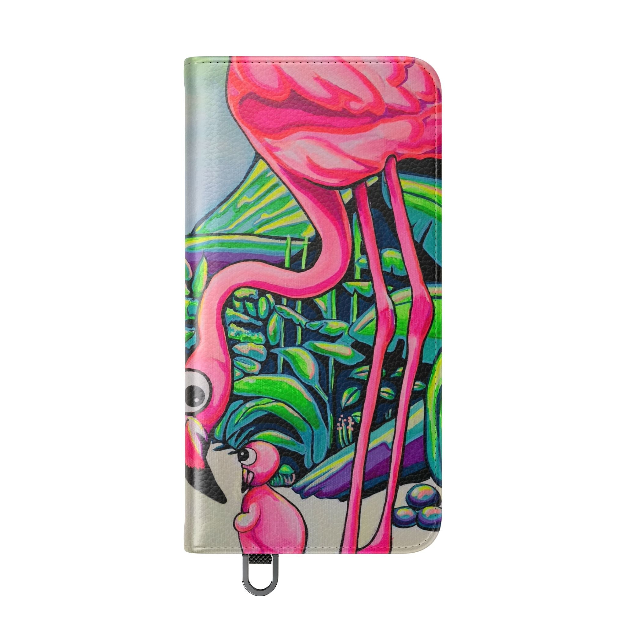 Cyclops Flamingo Family Flip Phone Case – Wallet Cover with Card Slots