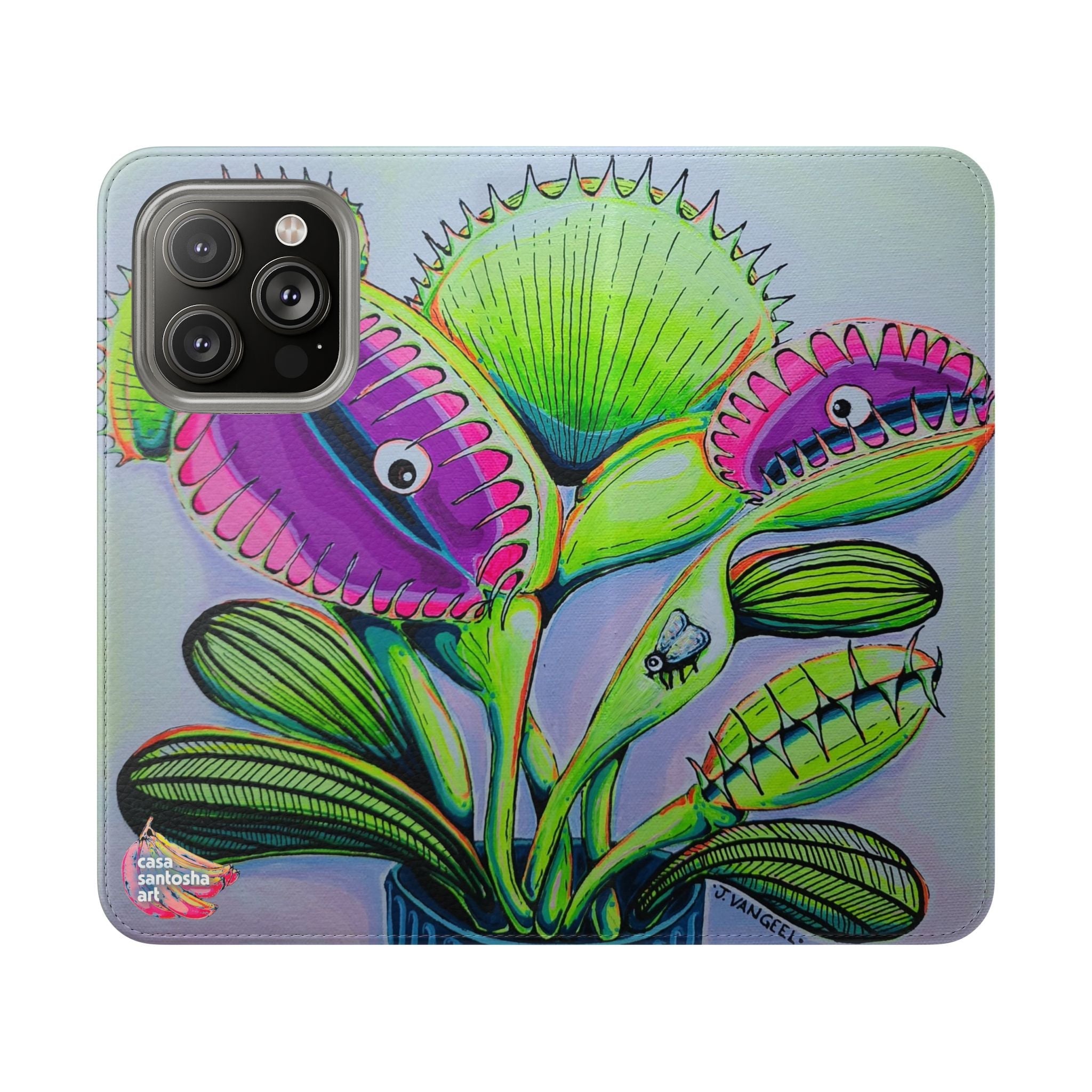 Cyclops Venus Fly Trap Flip Phone Case – Wallet Cover with Card Slots