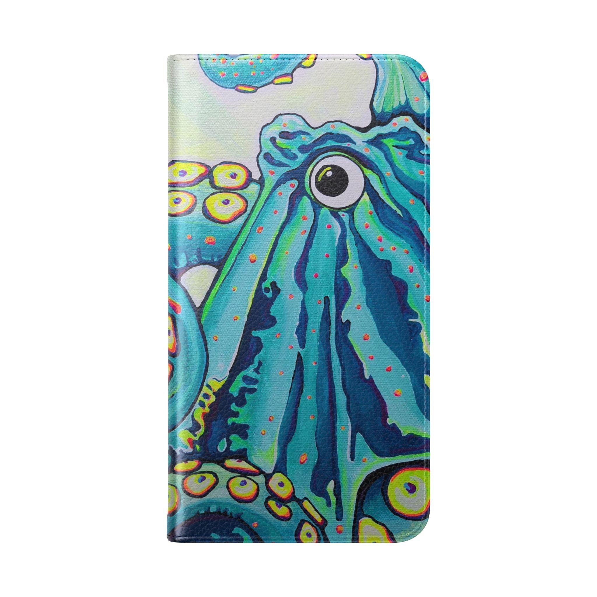 Cyclops Octopus Flip Phone Case – Wallet Cover with Card Slots
