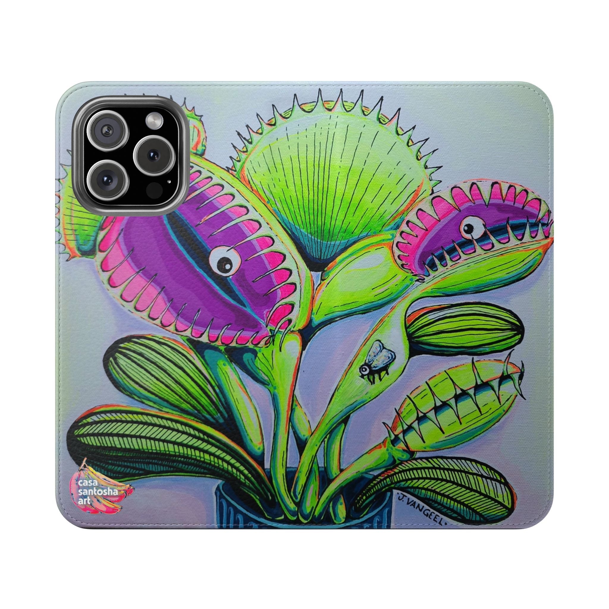 Cyclops Venus Fly Trap Flip Phone Case – Wallet Cover with Card Slots