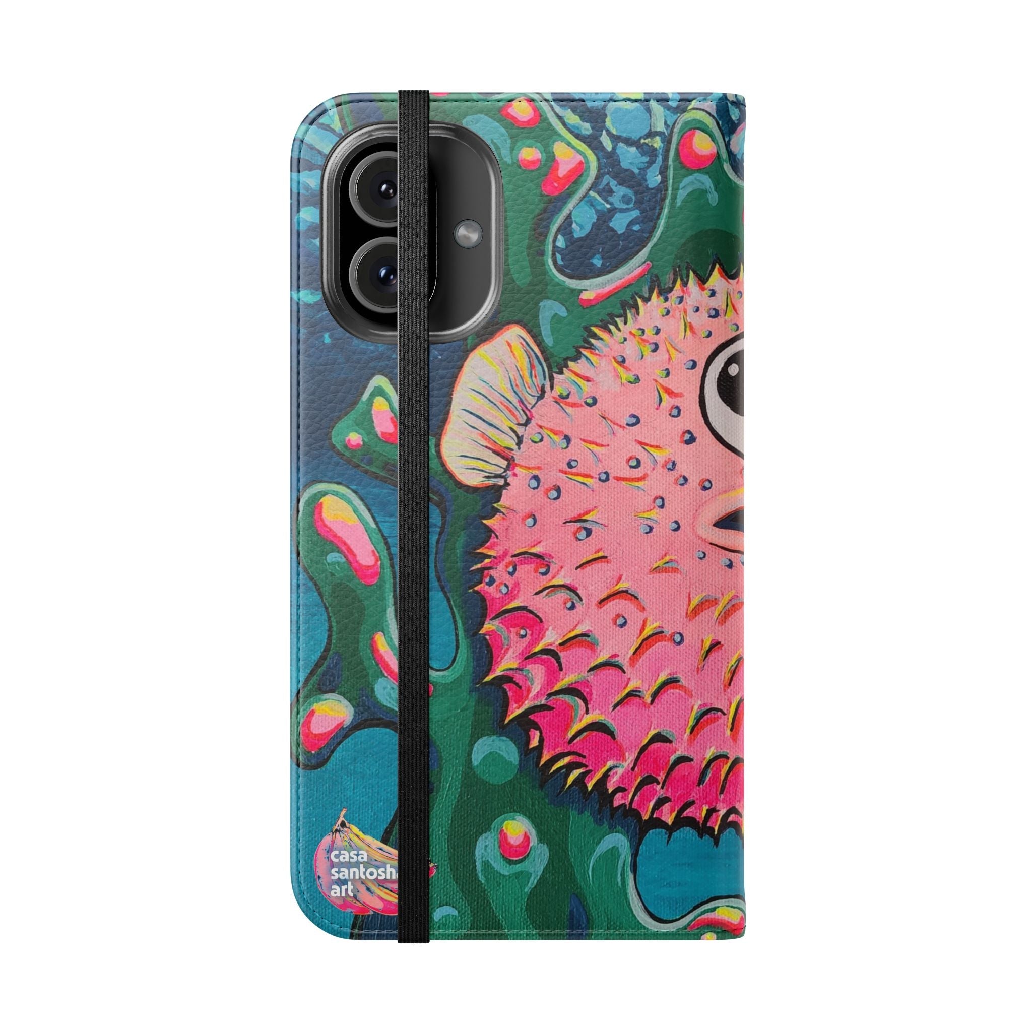 Cyclops Pufferfish Flip Phone Case – Wallet Cover with Card Slots