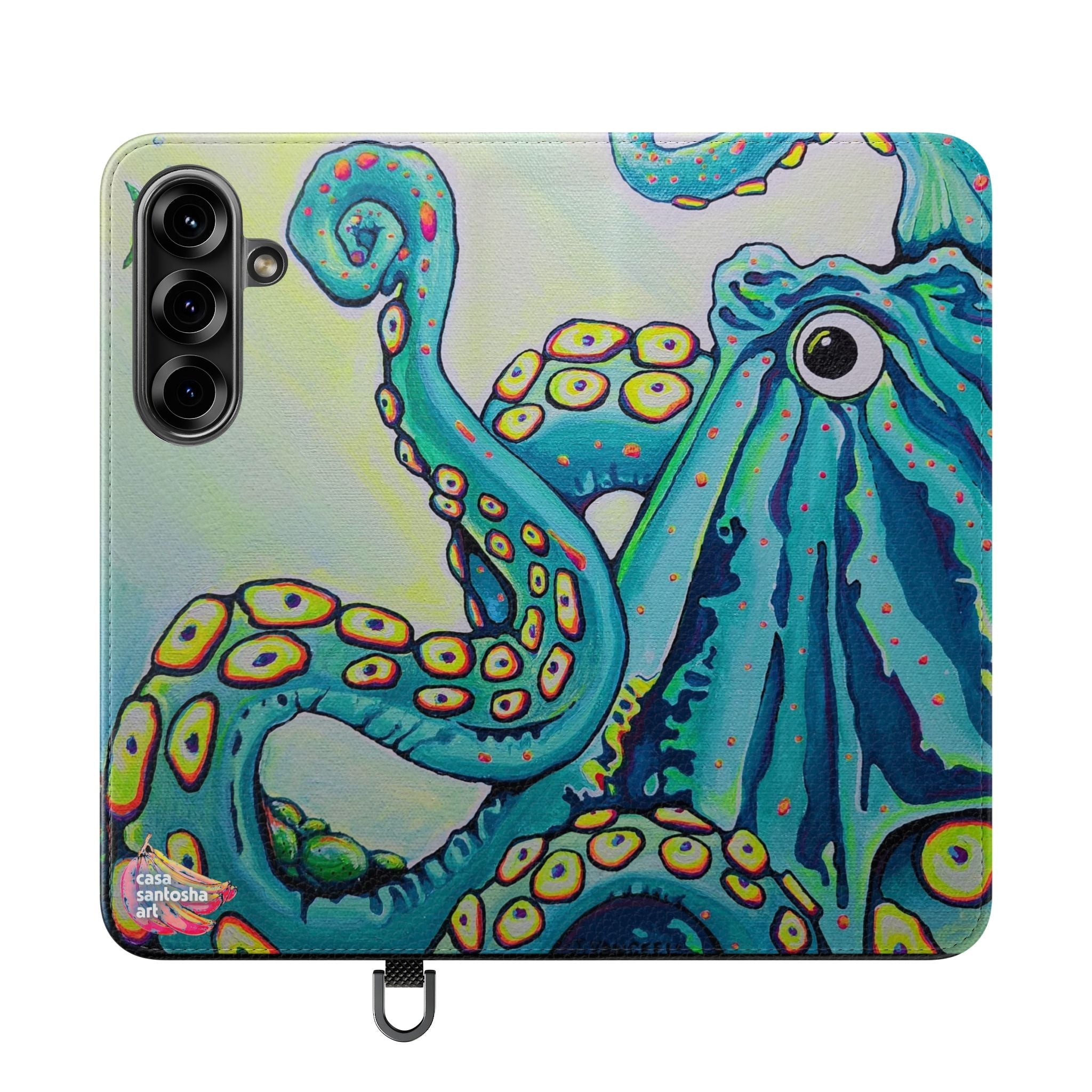 Cyclops Octopus Flip Phone Case – Wallet Cover with Card Slots