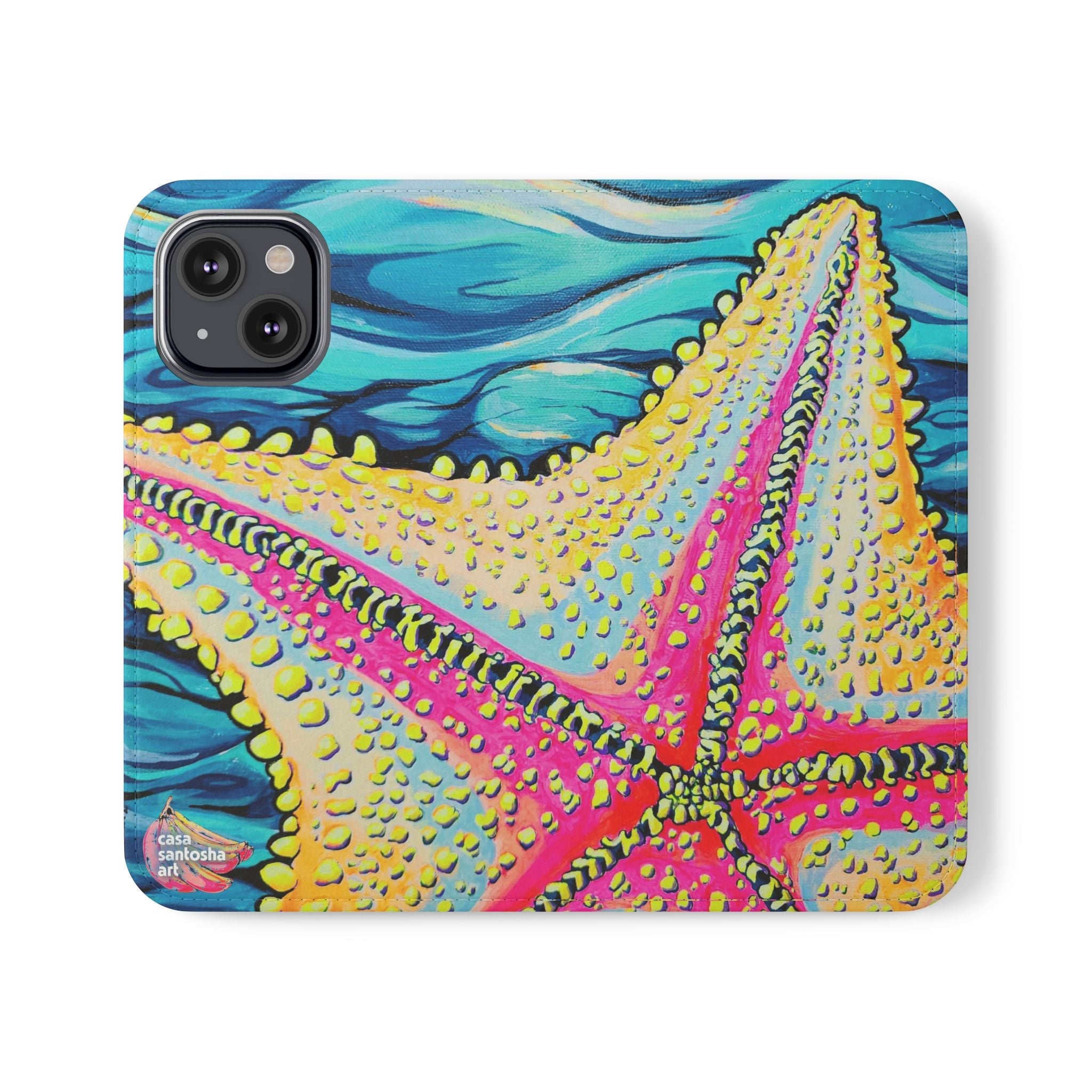 Starfish Beach Bocas Flip Phone Case – Wallet Cover with Card Slots