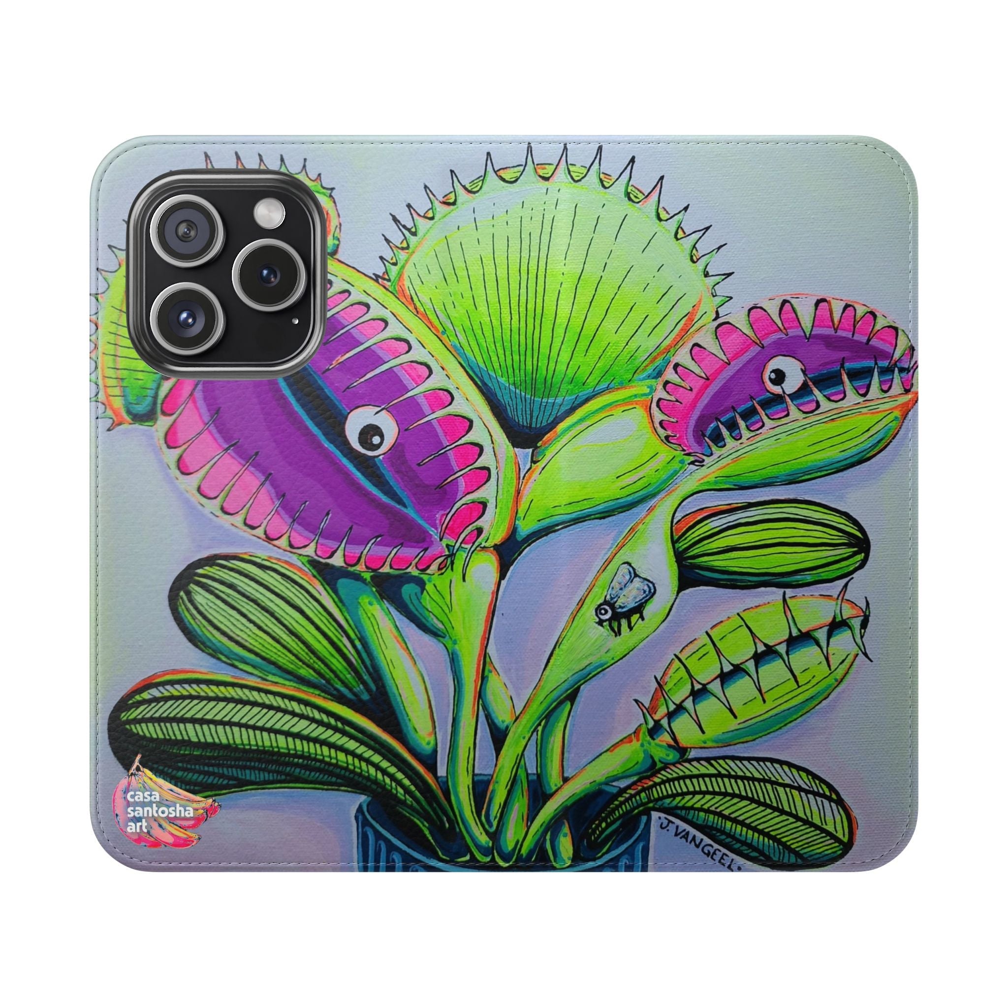 Cyclops Venus Fly Trap Flip Phone Case – Wallet Cover with Card Slots