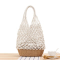 Hollow Out Cutout Shoulder Woven Bag Handmade Mesh Straw Bag Casual Forest Beach Bag
