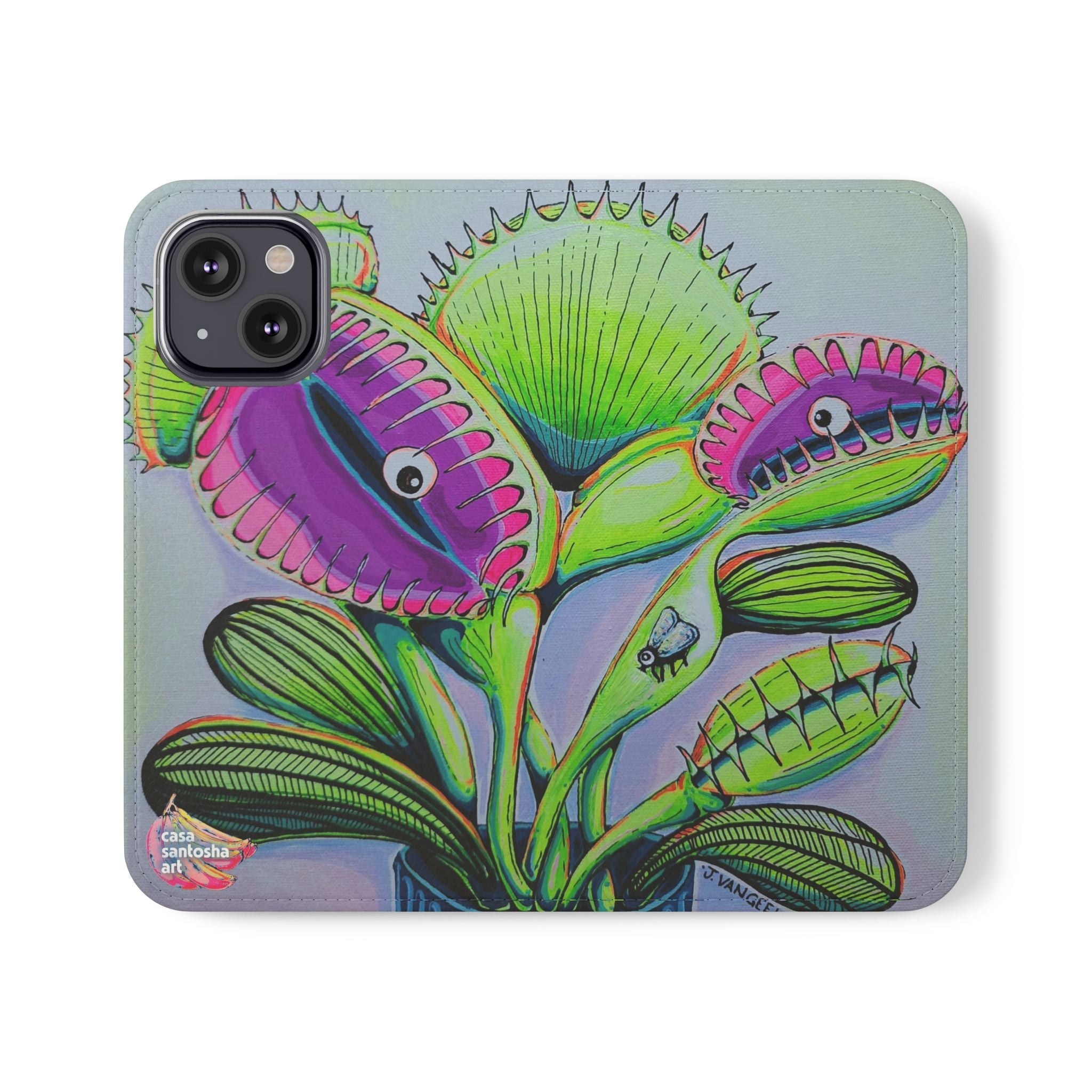 Cyclops Venus Fly Trap Flip Phone Case – Wallet Cover with Card Slots
