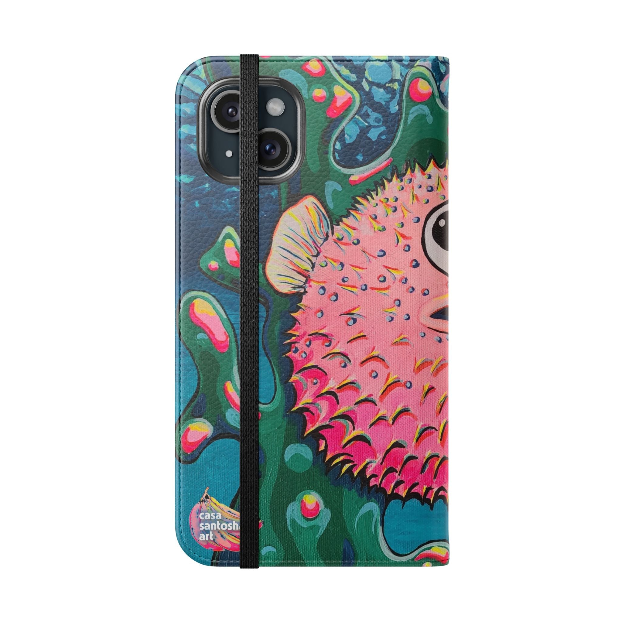 Cyclops Pufferfish Flip Phone Case – Wallet Cover with Card Slots