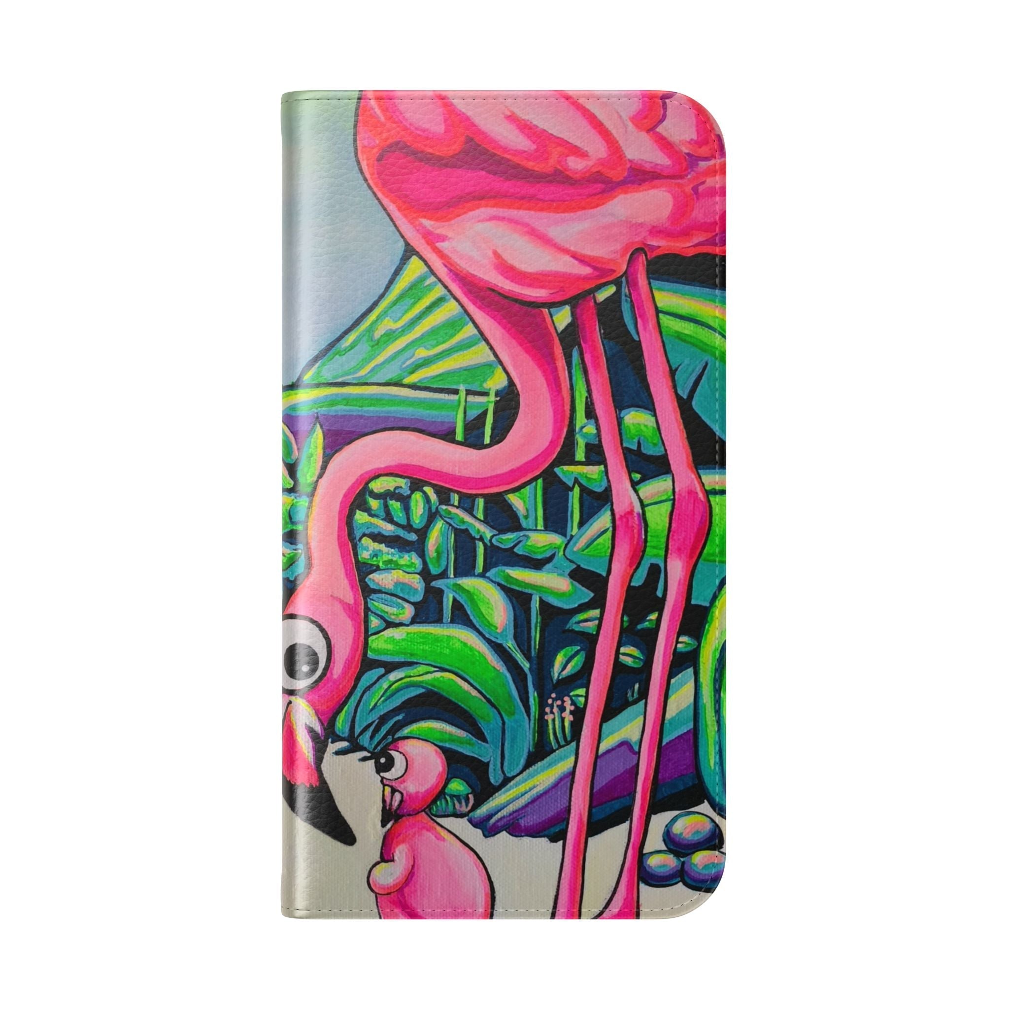 Cyclops Flamingo Family Flip Phone Case – Wallet Cover with Card Slots