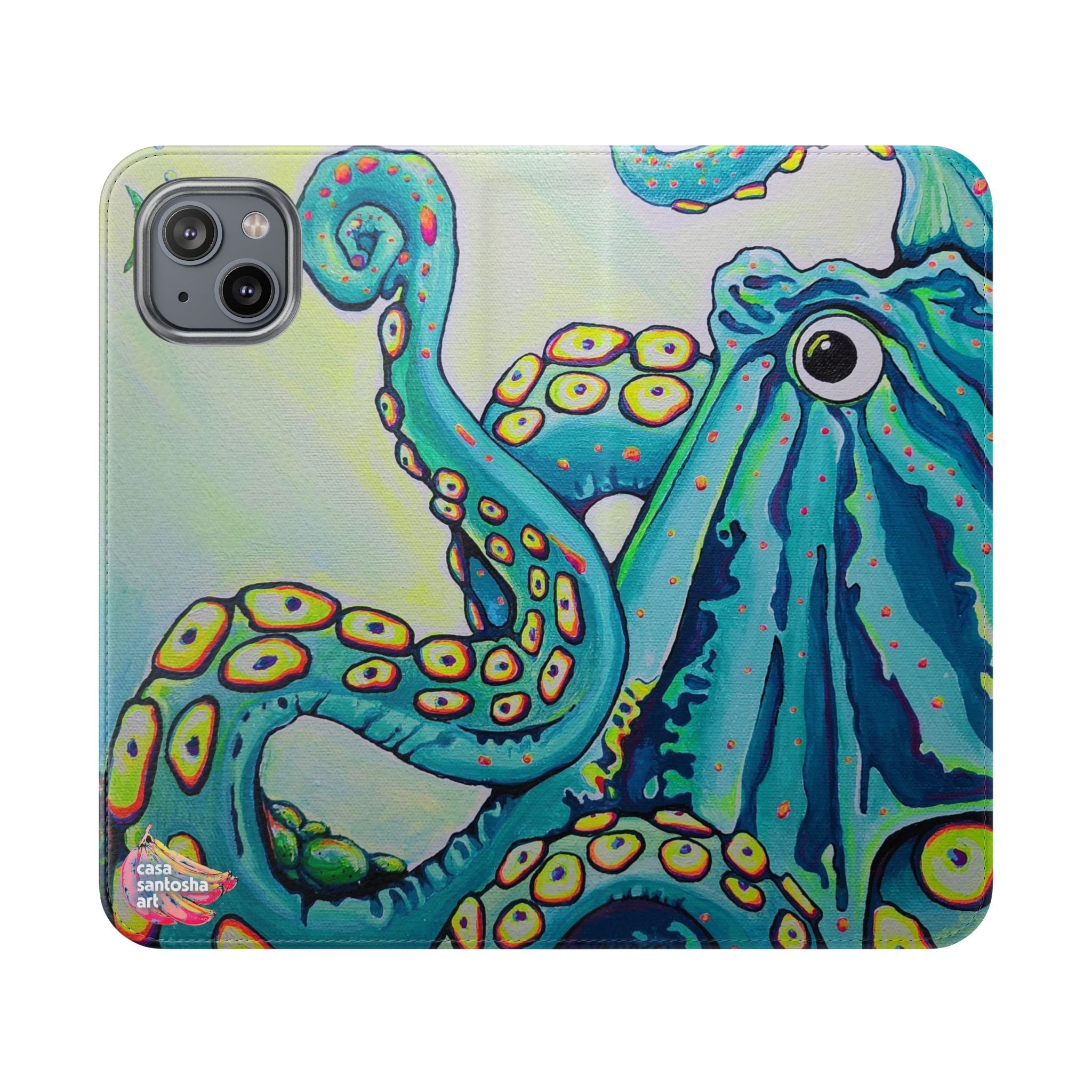 Cyclops Octopus Flip Phone Case – Wallet Cover with Card Slots