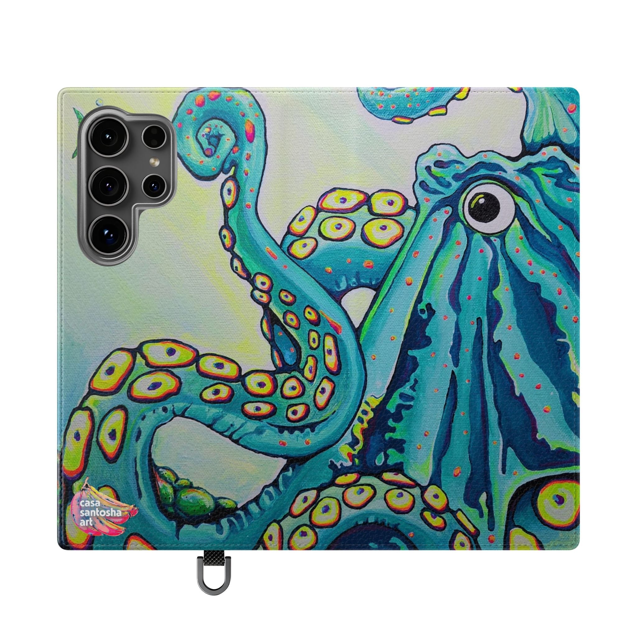 Cyclops Octopus Flip Phone Case – Wallet Cover with Card Slots