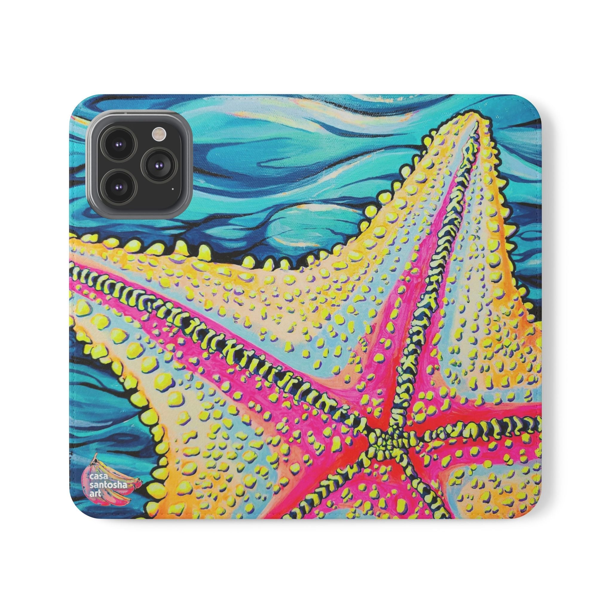 Starfish Beach Bocas Flip Phone Case – Wallet Cover with Card Slots