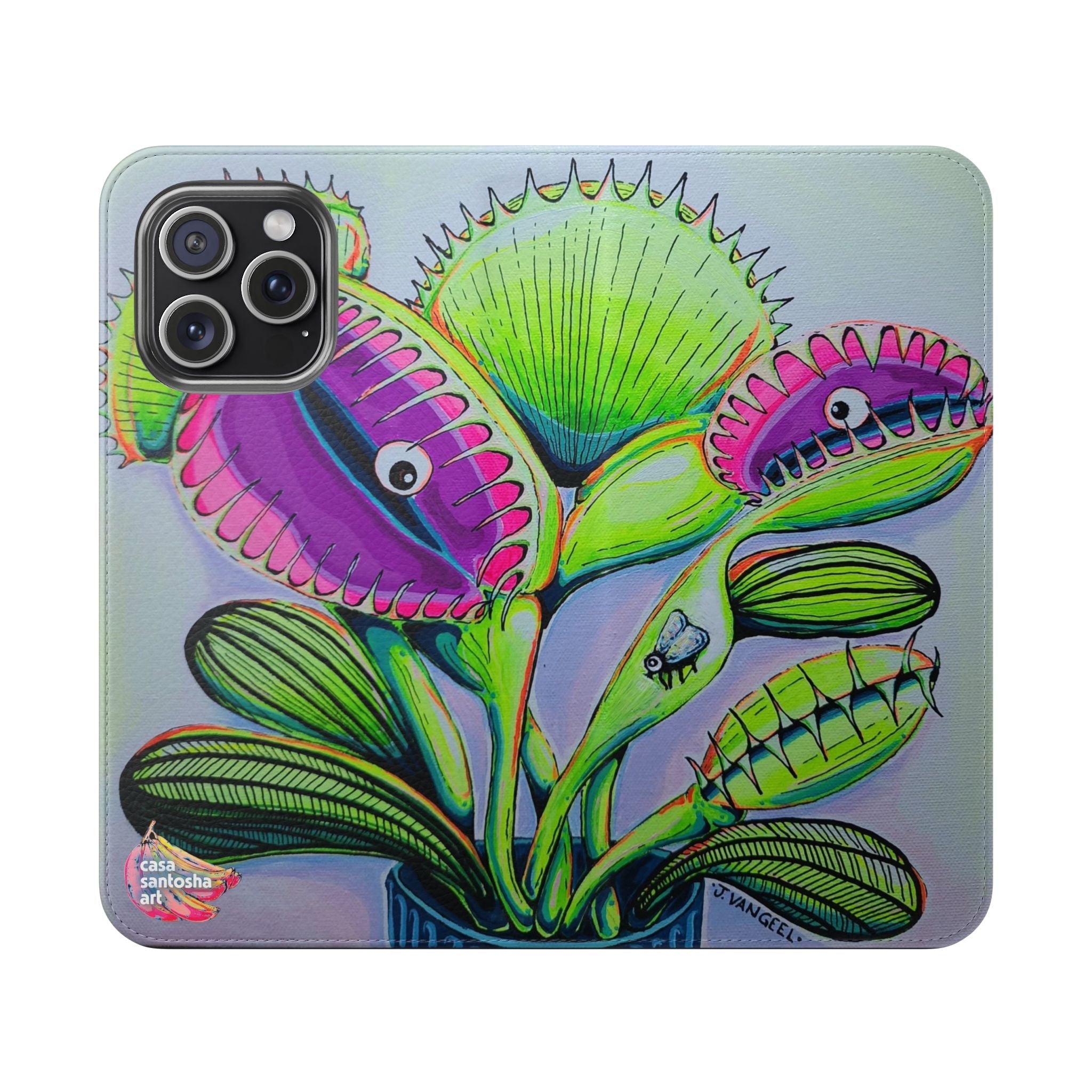Cyclops Venus Fly Trap Flip Phone Case – Wallet Cover with Card Slots