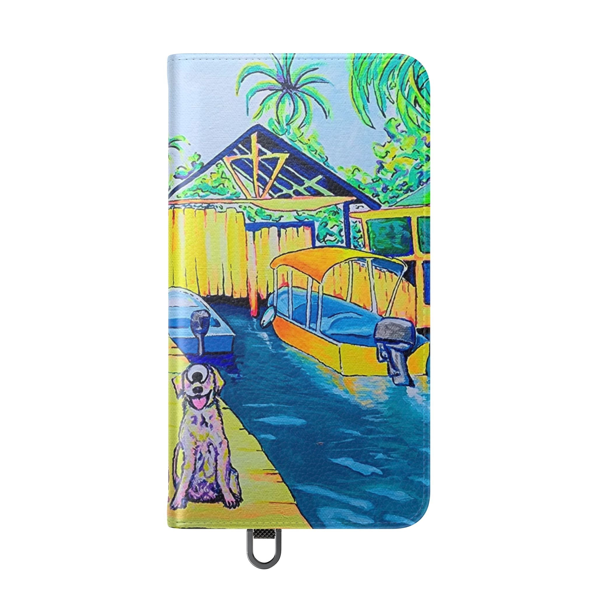 Cyclops Cat and Dog in Bocas Flip Phone Case – Wallet Cover with Card Slots