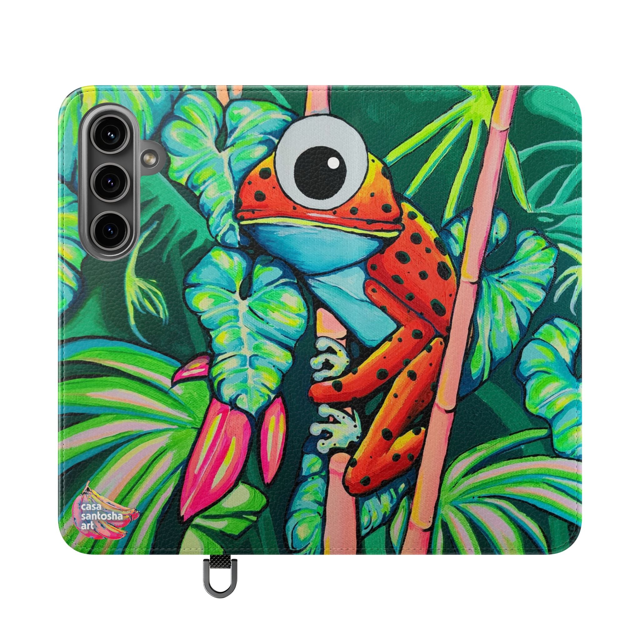 Cyclops Red Frog Flip Phone Case – Wallet Cover with Card Slots