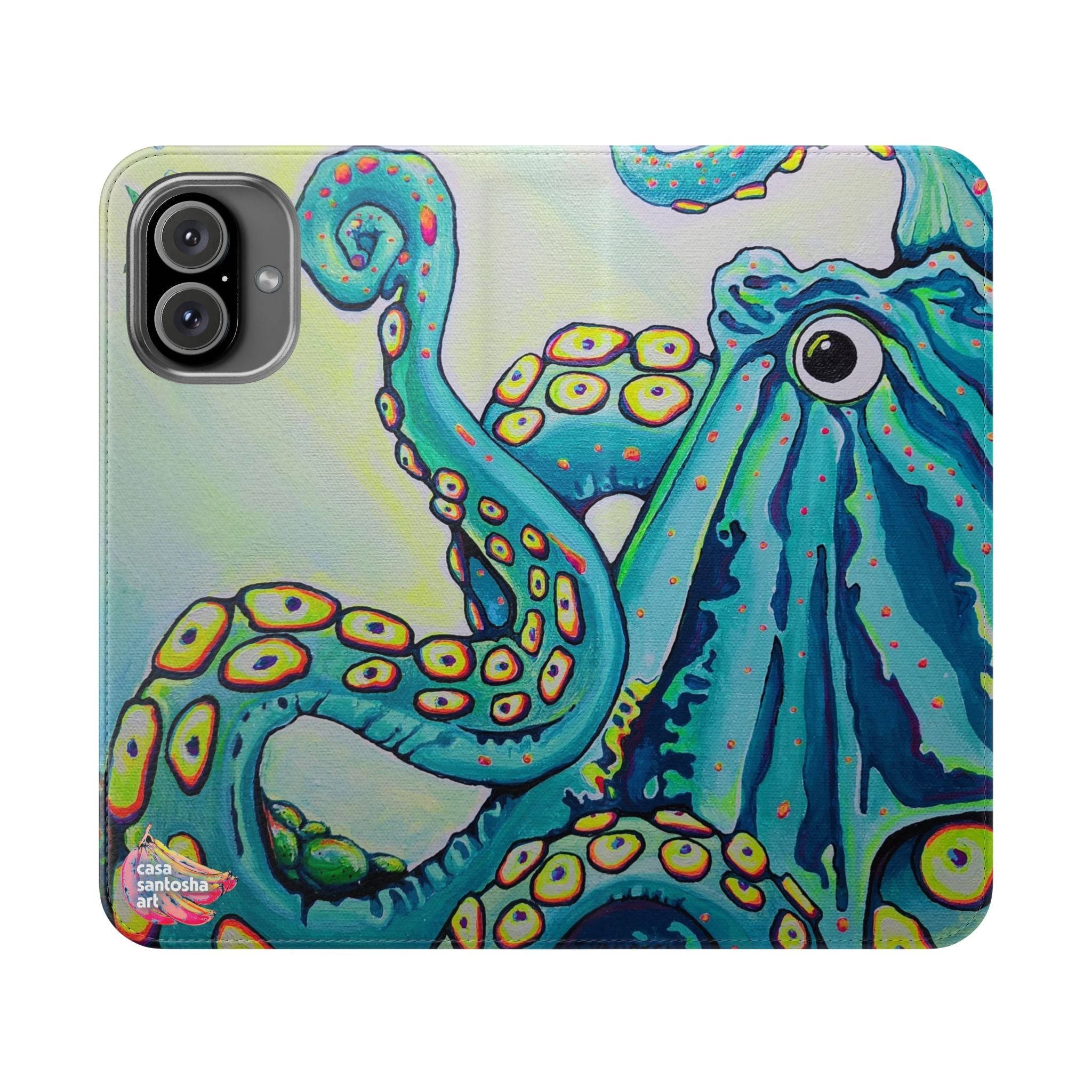 Cyclops Octopus Flip Phone Case – Wallet Cover with Card Slots