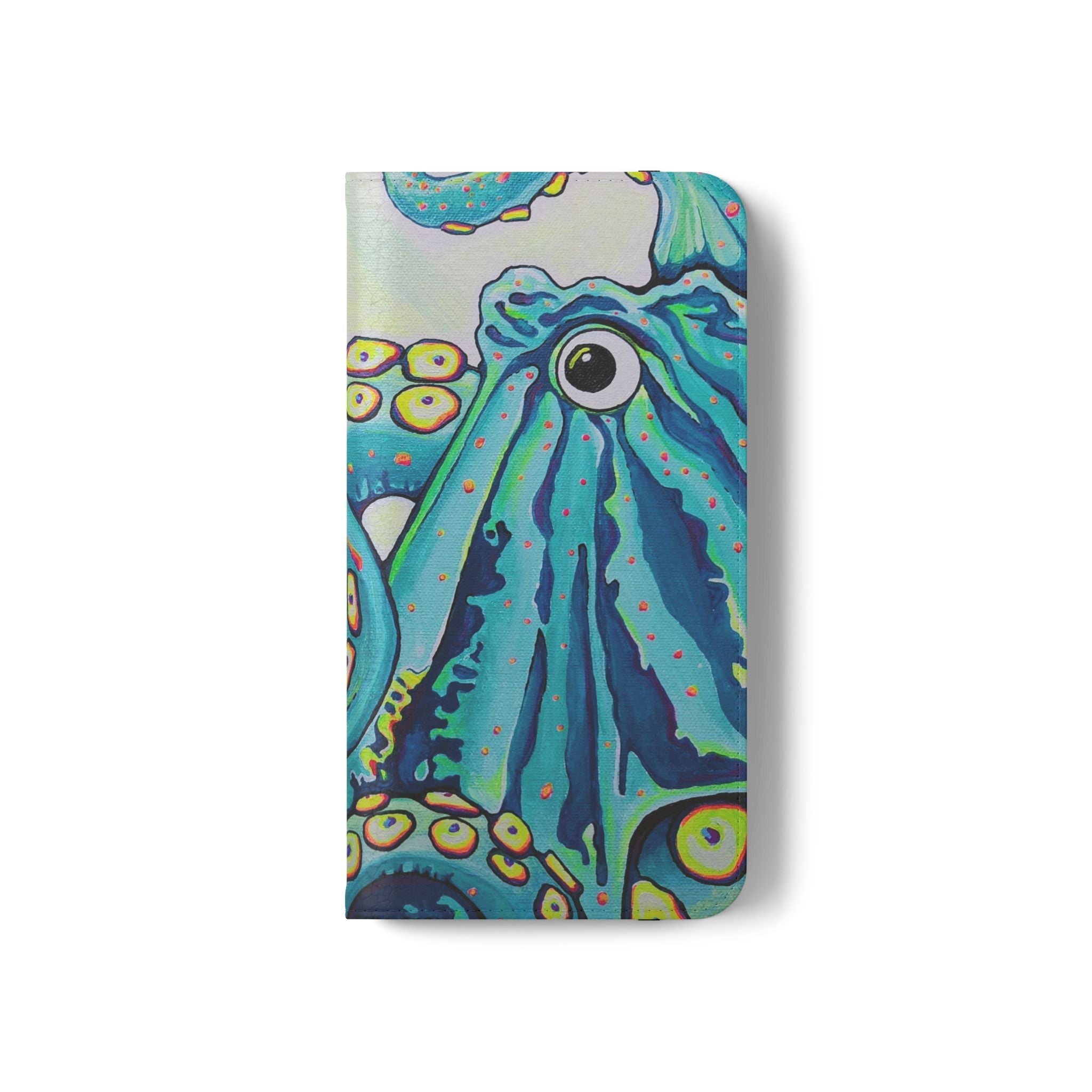 Cyclops Octopus Flip Phone Case – Wallet Cover with Card Slots