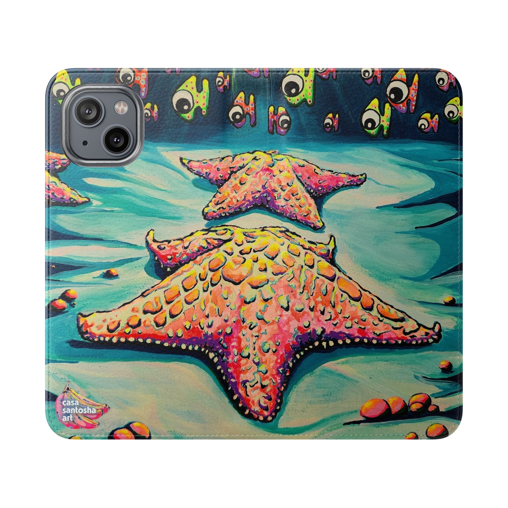Cyclops Starfish Flip Phone Case – Wallet Cover with Card Slots