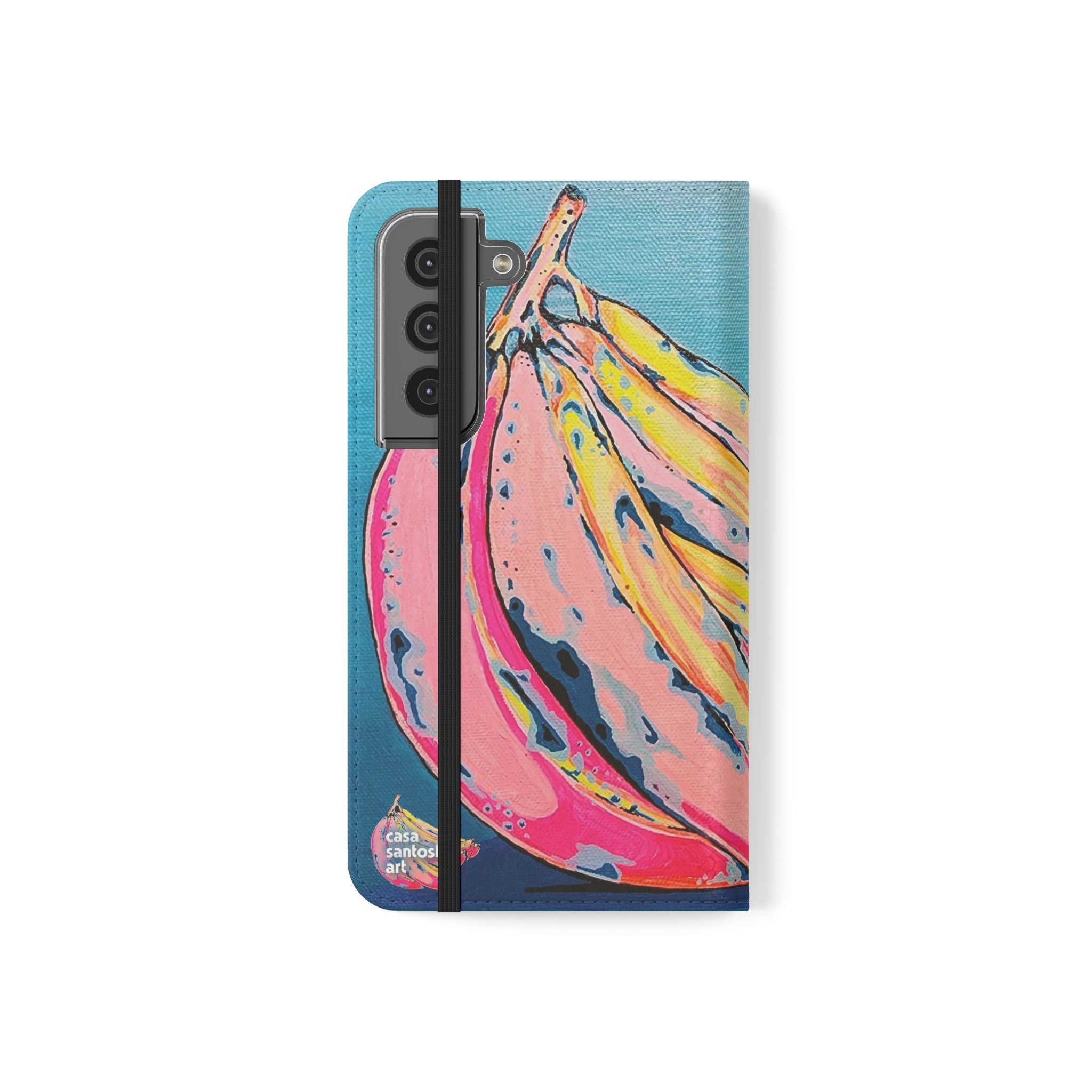 Neon Bananas Flip Phone Case – Wallet Cover with Card Slots