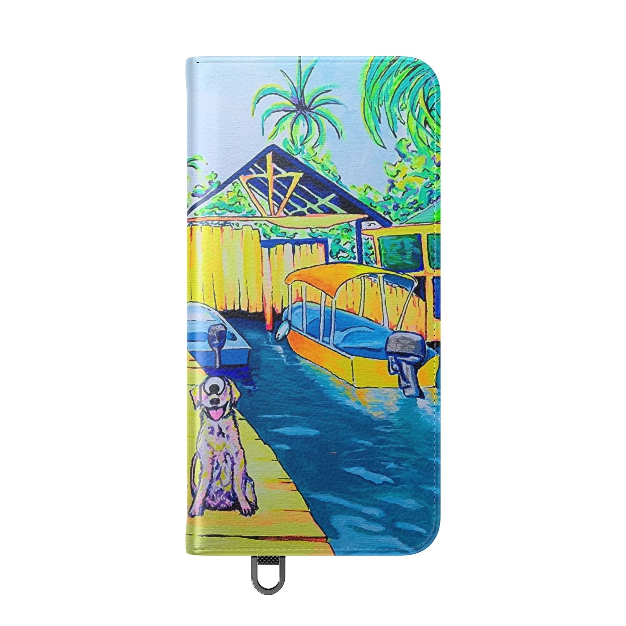 Cyclops Cat and Dog in Bocas Flip Phone Case – Wallet Cover with Card Slots